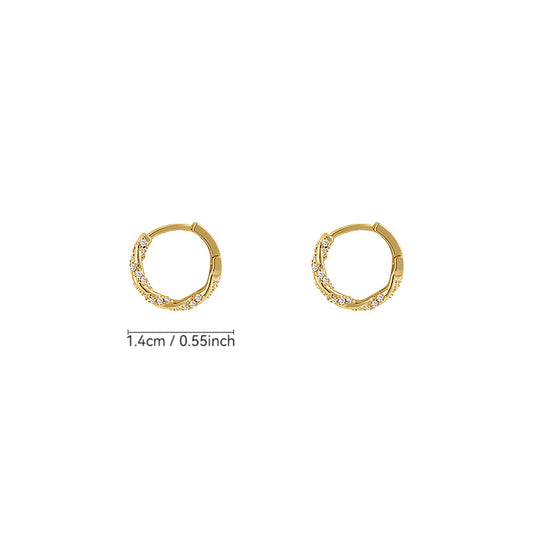 Hoop Zircon Earrings, Unique and Niche Women's Jewelry, Gold, Minimalist Hoop with Premium Feel