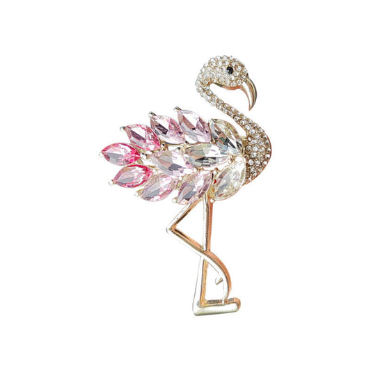 Pink CZ Flower Brooch