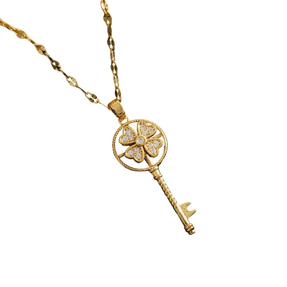 Titanium Steel Flower Pendant Necklace