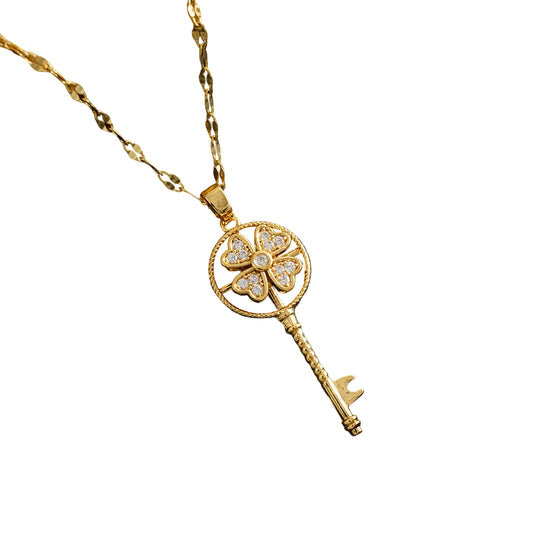 Titanium Steel Flower Pendant Necklace