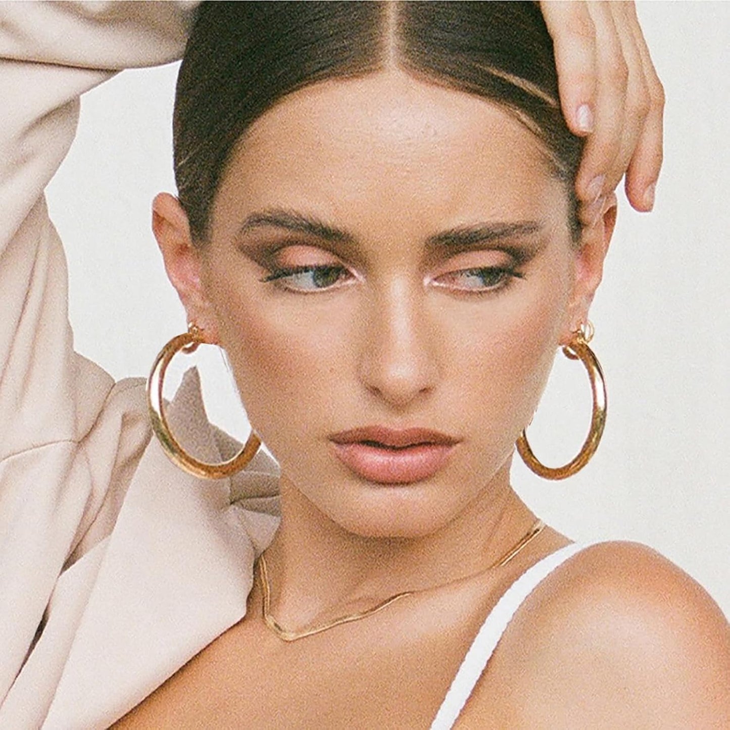 Gold-Tone Silver-Tone Chunky Hoop Earrings