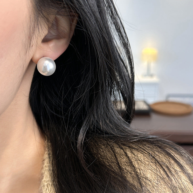 White Pearl Stud Earrings