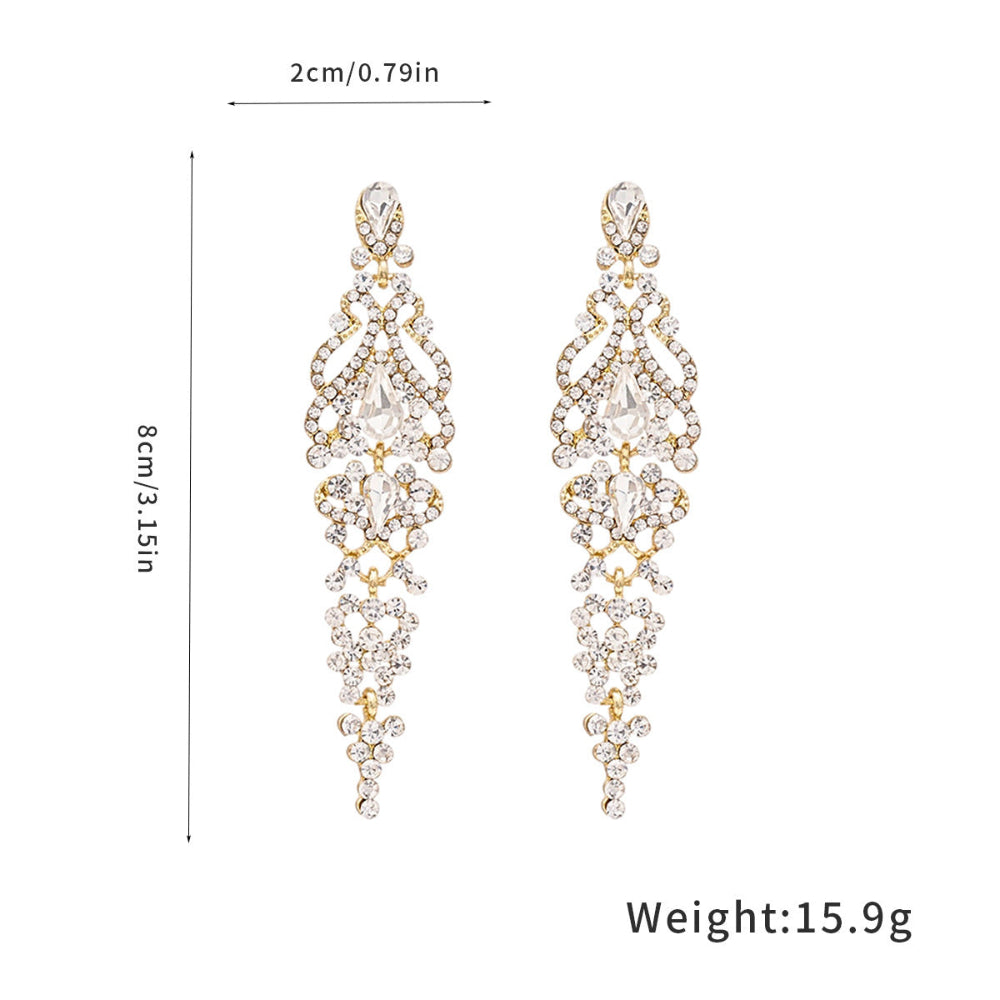 Silver Teardrop Tassel Stud Earrings