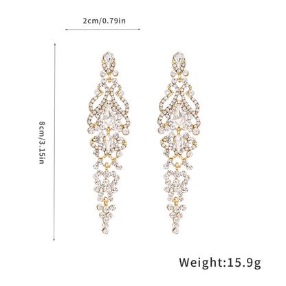 Silver Teardrop Tassel Stud Earrings