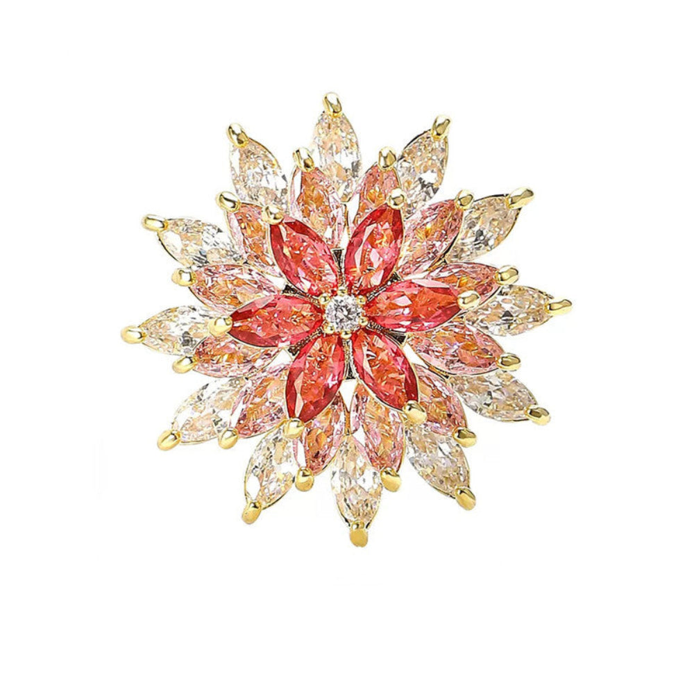 Crystal Flower Brooch