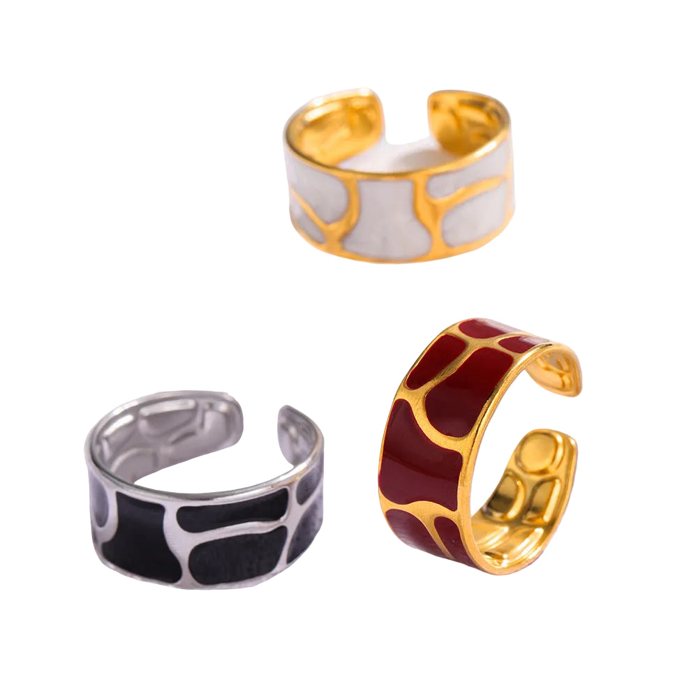 Gold-Plated Titanium Steel Teardrop Open Ring