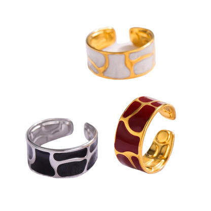 Gold-Plated Titanium Steel Teardrop Open Ring