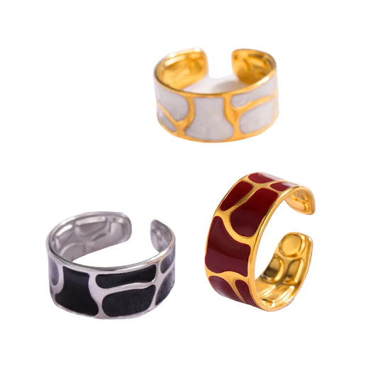 Gold-Plated Titanium Steel Teardrop Open Ring