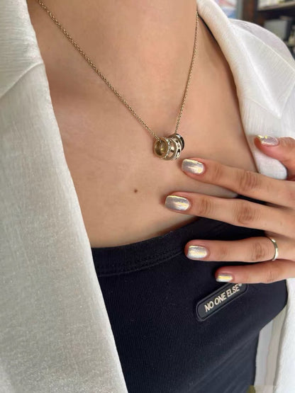 Trendy Resin Drop Glue Pendant Necklace