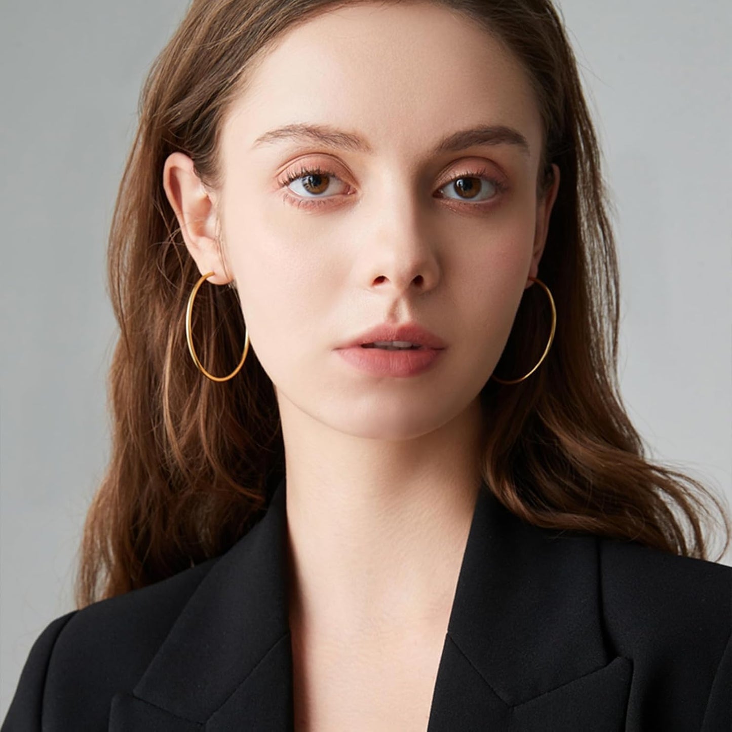 4-Pair Gold-Tone Silver-Tone Hoop Earrings Set