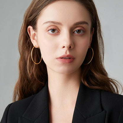 4-Pair Gold-Tone Silver-Tone Hoop Earrings Set