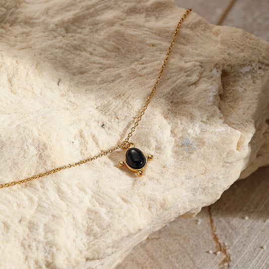 Black Gemstone Pendant Necklace