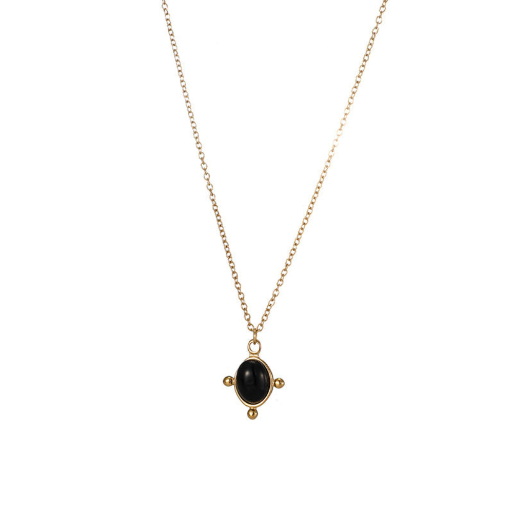 Black Gemstone Pendant Necklace