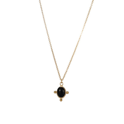 Black Gemstone Pendant Necklace