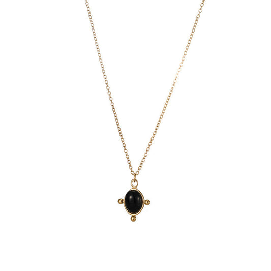 Black Gemstone Pendant Necklace