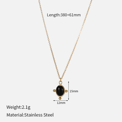 Black Gemstone Pendant Necklace