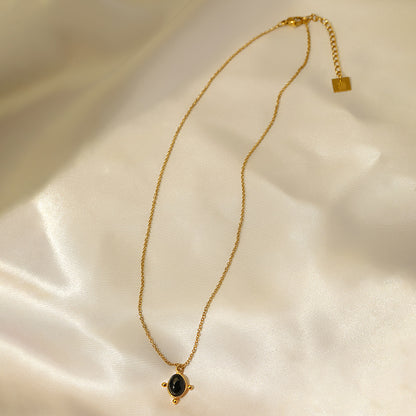 Black Gemstone Pendant Necklace