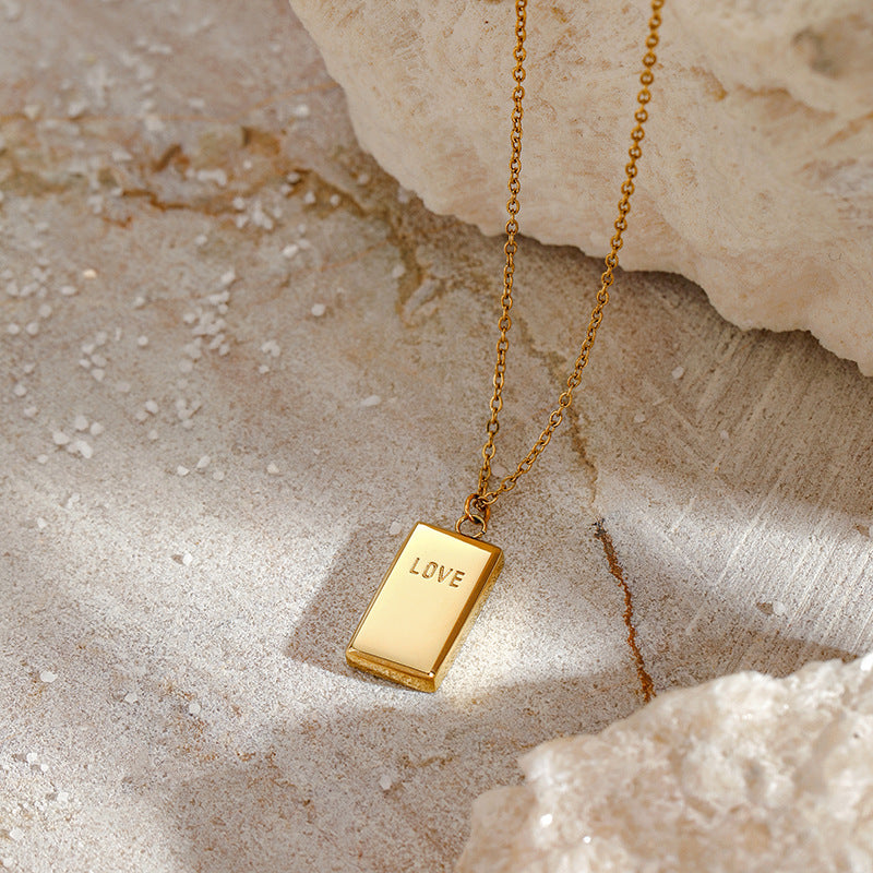 LOVE Square Pendant Necklace