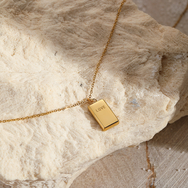 LOVE Square Pendant Necklace