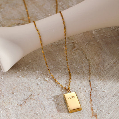 LOVE Square Pendant Necklace