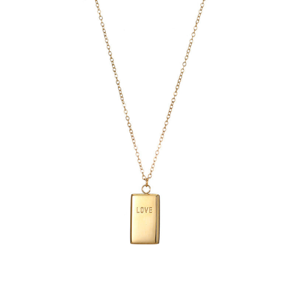 LOVE Square Pendant Necklace