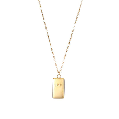 LOVE Square Pendant Necklace
