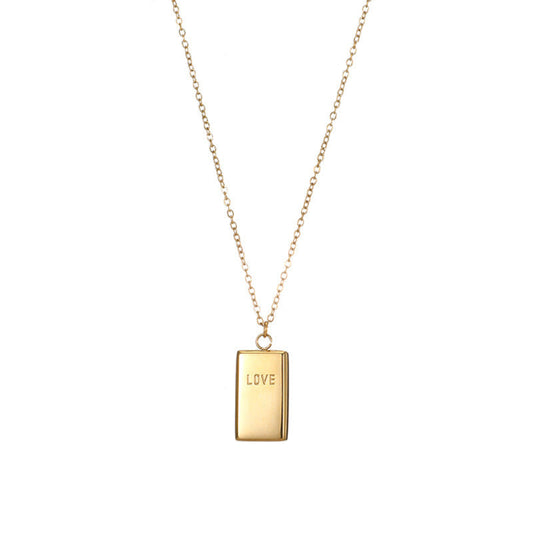 LOVE Square Pendant Necklace