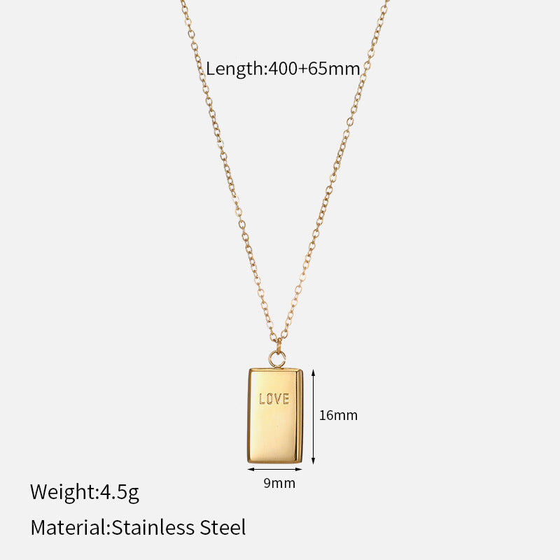 LOVE Square Pendant Necklace