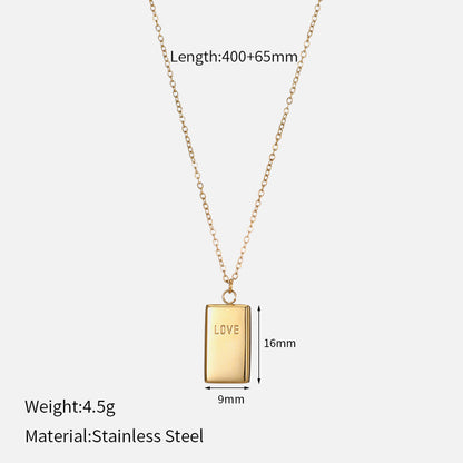 LOVE Square Pendant Necklace