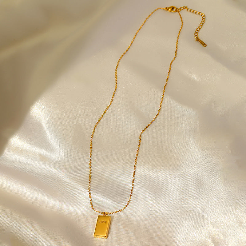 LOVE Square Pendant Necklace