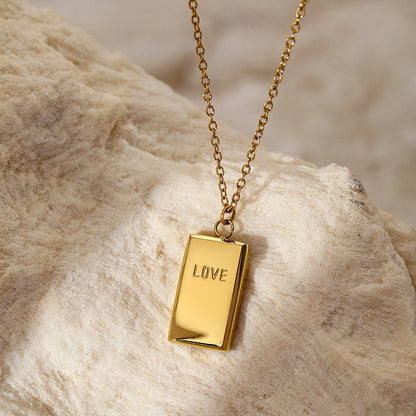 LOVE Square Pendant Necklace