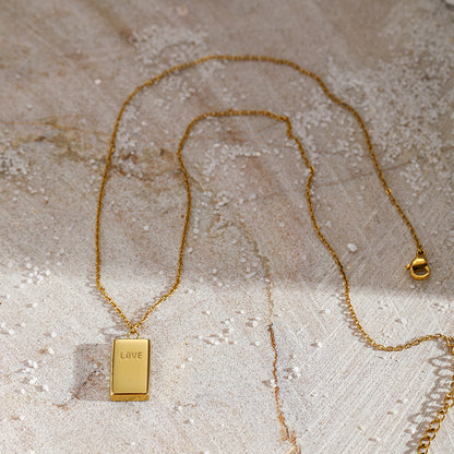 LOVE Square Pendant Necklace