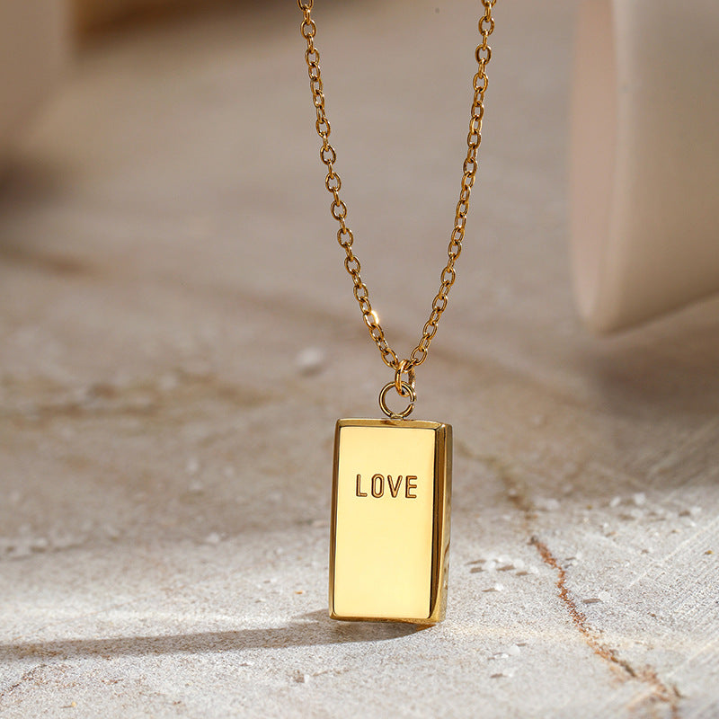 LOVE Square Pendant Necklace