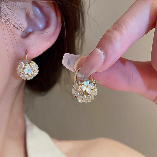 Silver-Tone Flower Stud Earrings