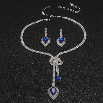 2-Piece Sapphire Pendant Jewelry Set