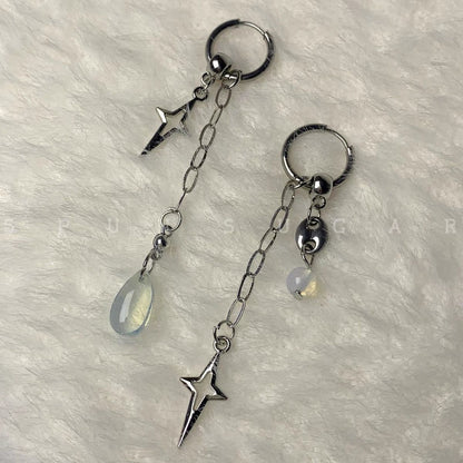 Titanium Steel Cross Teardrop Earrings