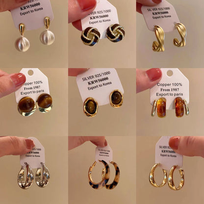 New vintage-inspired, luxury-feel stud earrings: atmospheric hoop earrings with pearls