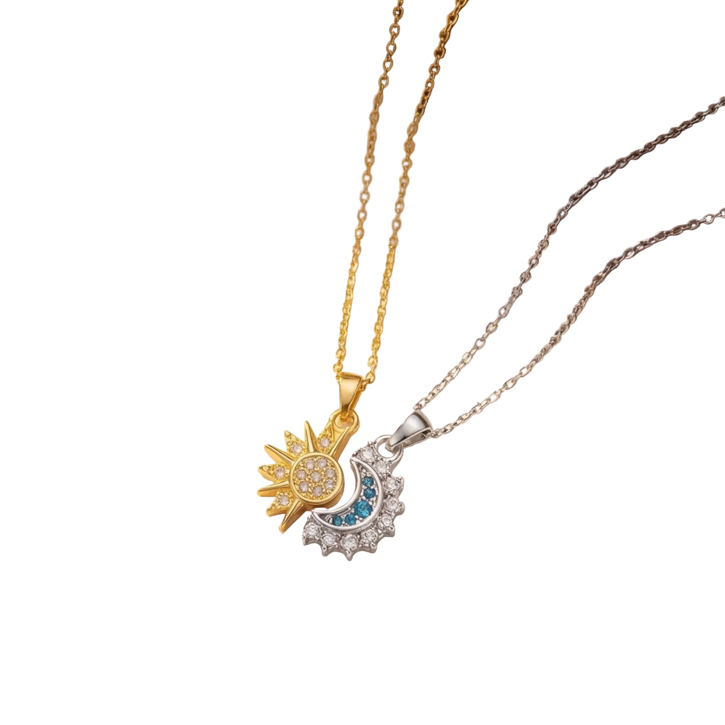 Women's Fashion Retro Sun Moon Stacked Necklace
