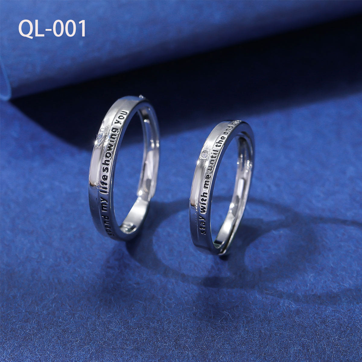 White Gold Adjustable Couple Ring
