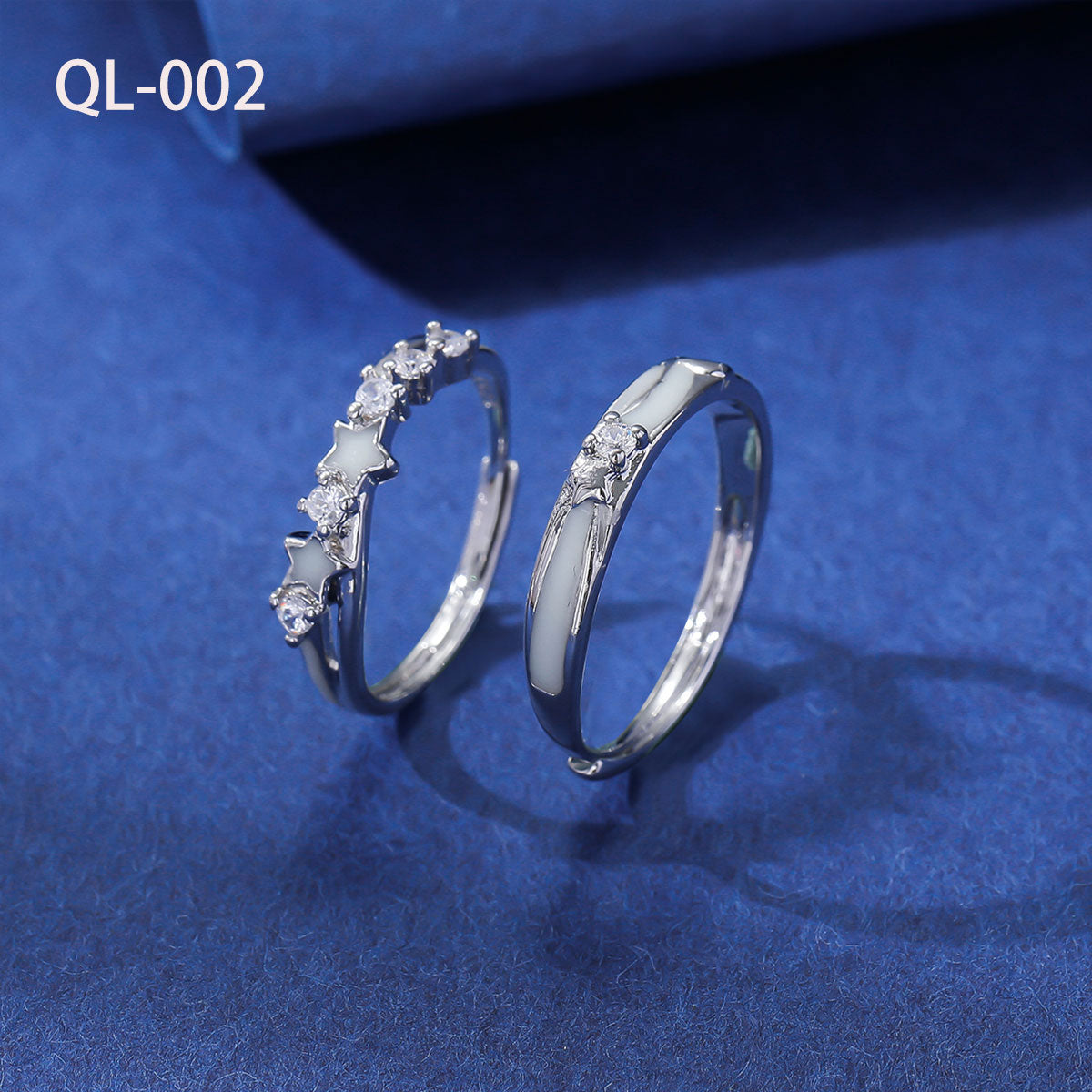 White Gold Adjustable Couple Ring