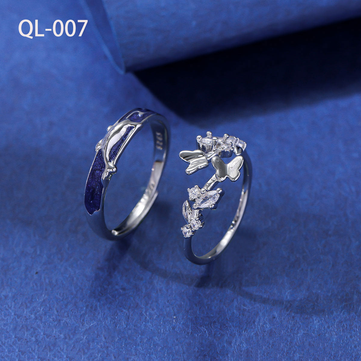 White Gold Adjustable Couple Ring