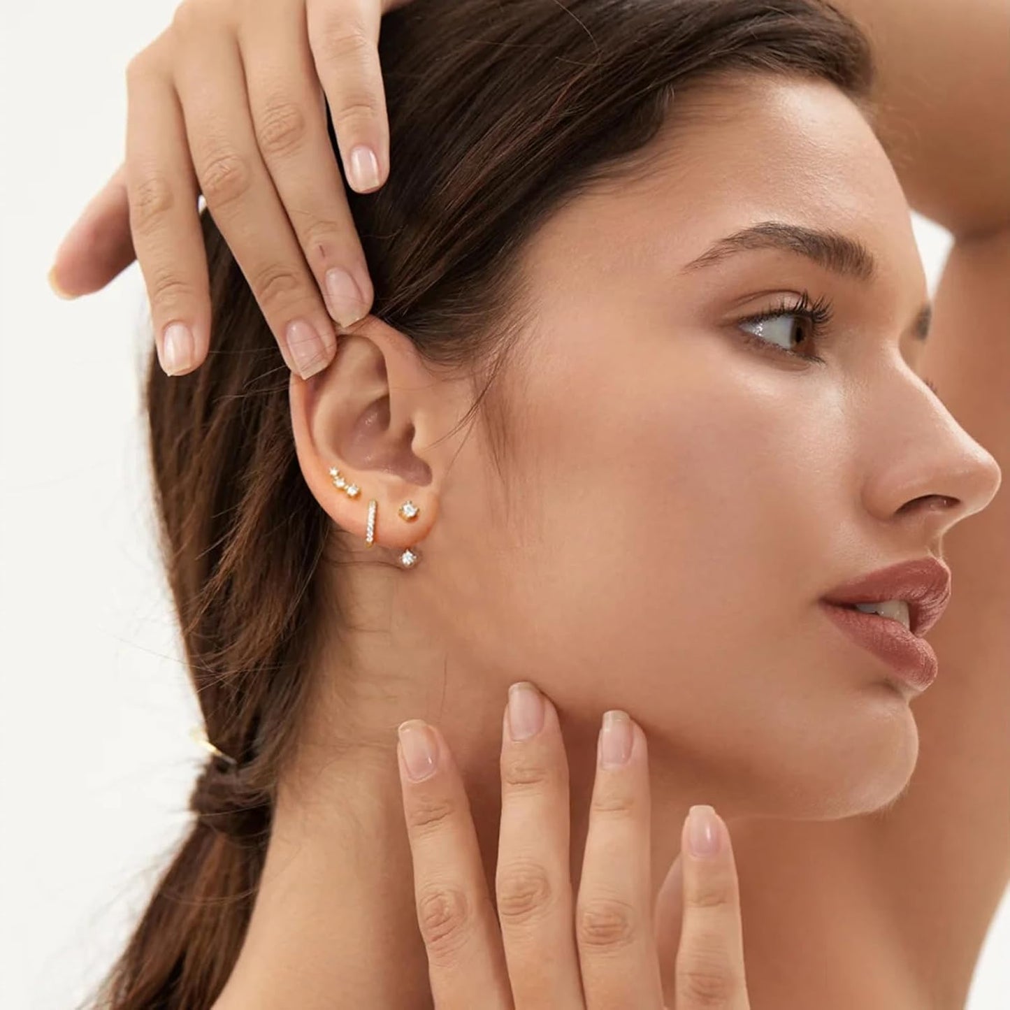 6-Pair Gold-Tone Stud Earrings Set