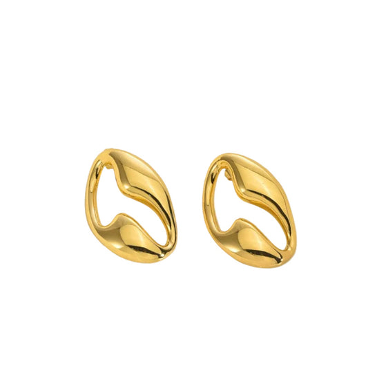 Gold Flower Vintage Stud Earrings