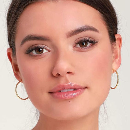 Gold Hoop Earrings for Women 14K Real Gold Plated Hoops with 925 Sterling Silver Post