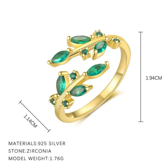 Green CZ Vintage Ring