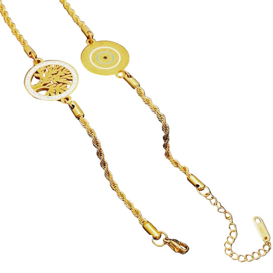 Stainless Steel CZ Sunflower Bracelet