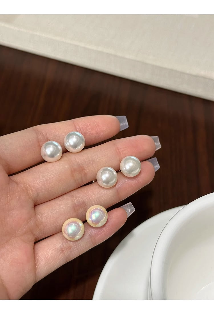 White Pearl Stud Earrings